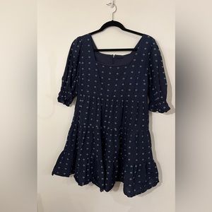 Madewell Square-Neck Puff-Sleeve Babydoll blue  Dress size 6